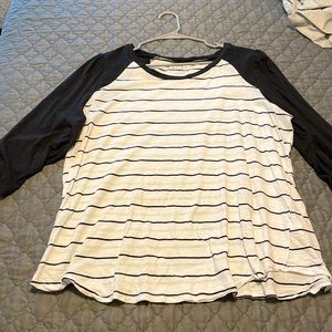 Black and white baseball tee